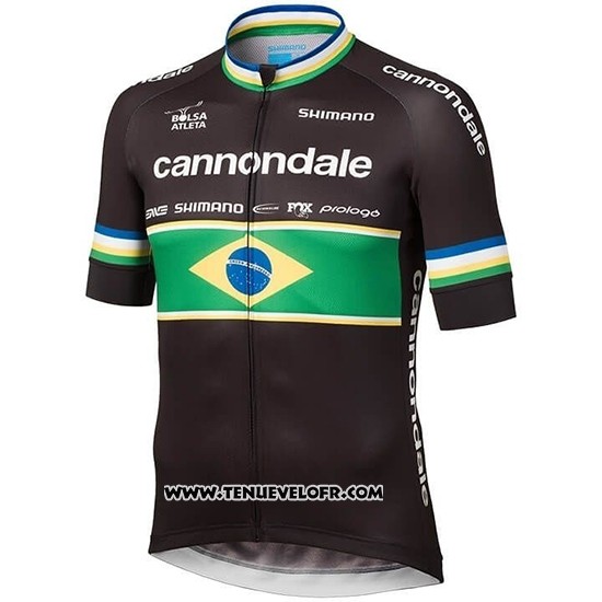 2019 Maillot Ciclismo Cannondale Shimano Champion Brazil Manches Courtes et Cuissard